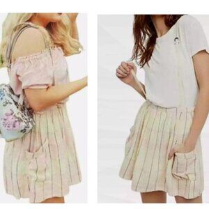 Free People Overalls Skirt Womens 4 Plaid Breeze Suspender Dress Boho